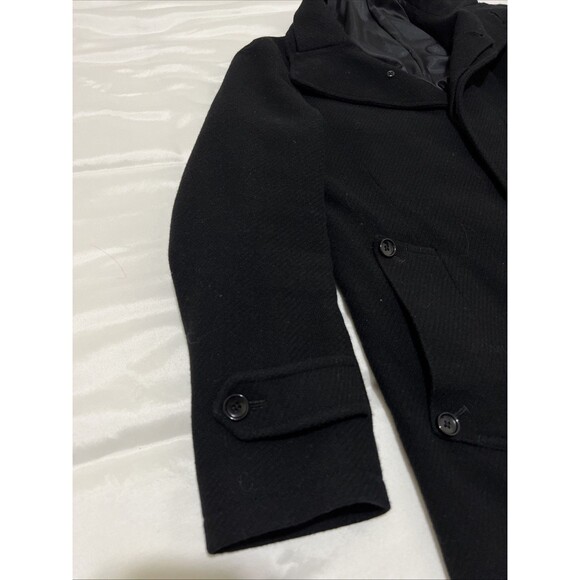 Pea Coat CASHMERE BLEND Taka Q Jacket Womens M Black Japanese Takakyu - Picture 12 of 16